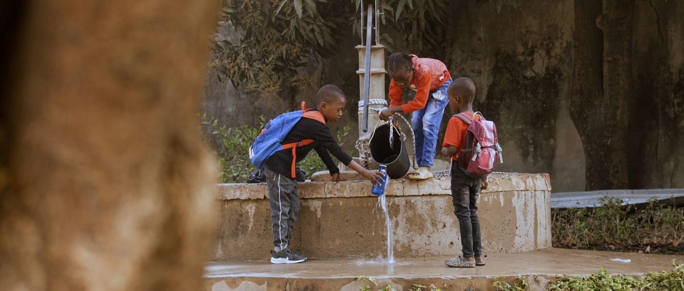 Children at the village well