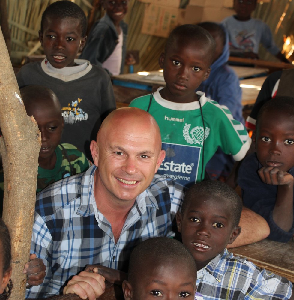 Doug Manuel with children in Abene